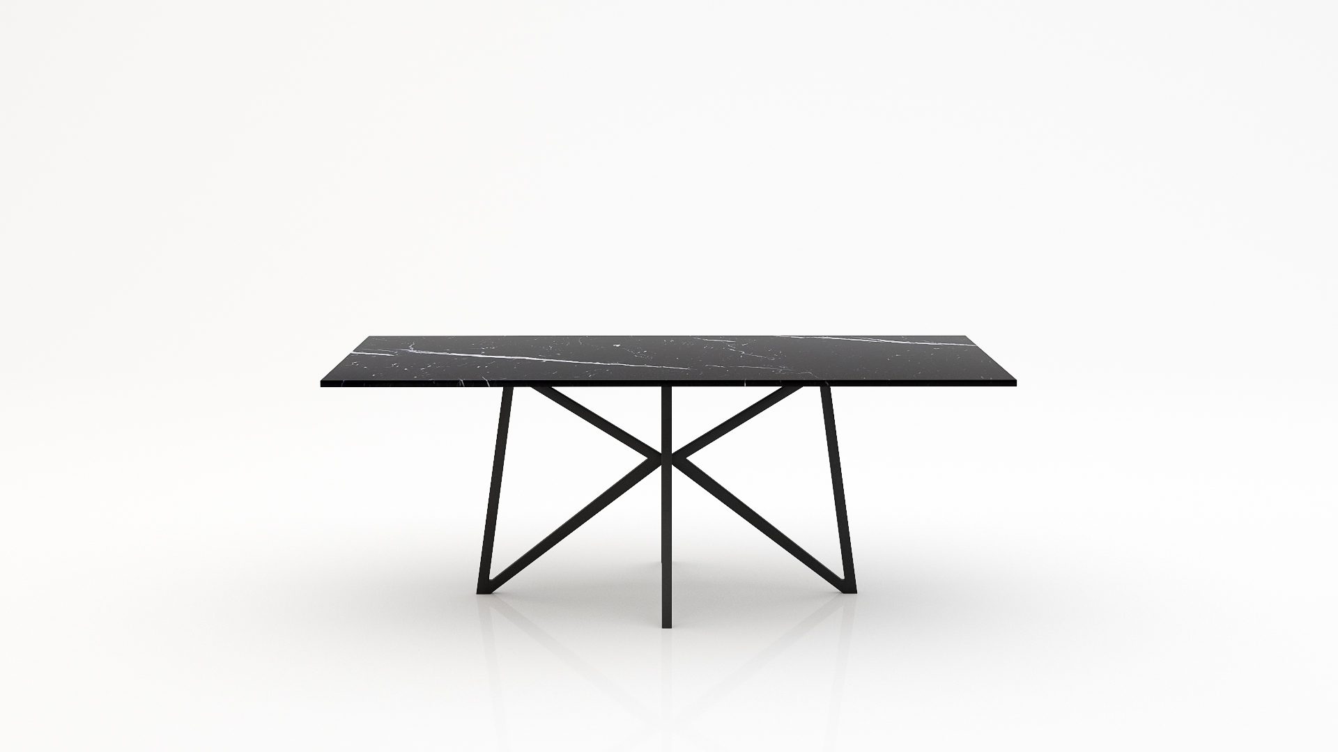 Rechthoekige marmeren eettafel Stella - Nero Marquina - 260x100cm