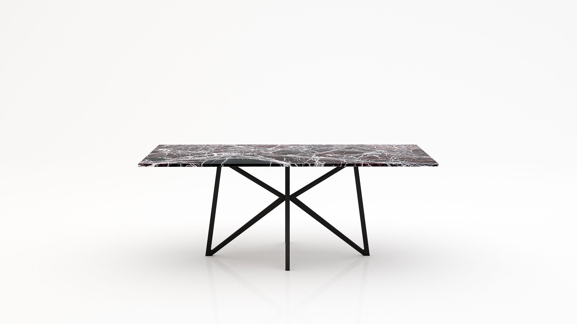 Rechthoekige marmeren eettafel Stella - Rosso Levanto - 260x100cm