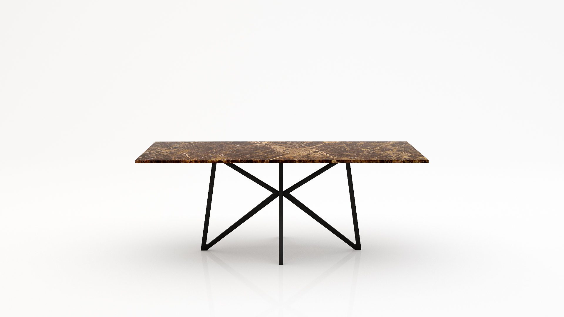 Rechthoekige marmeren eettafel Stella - Emperador dark - 260x100cm