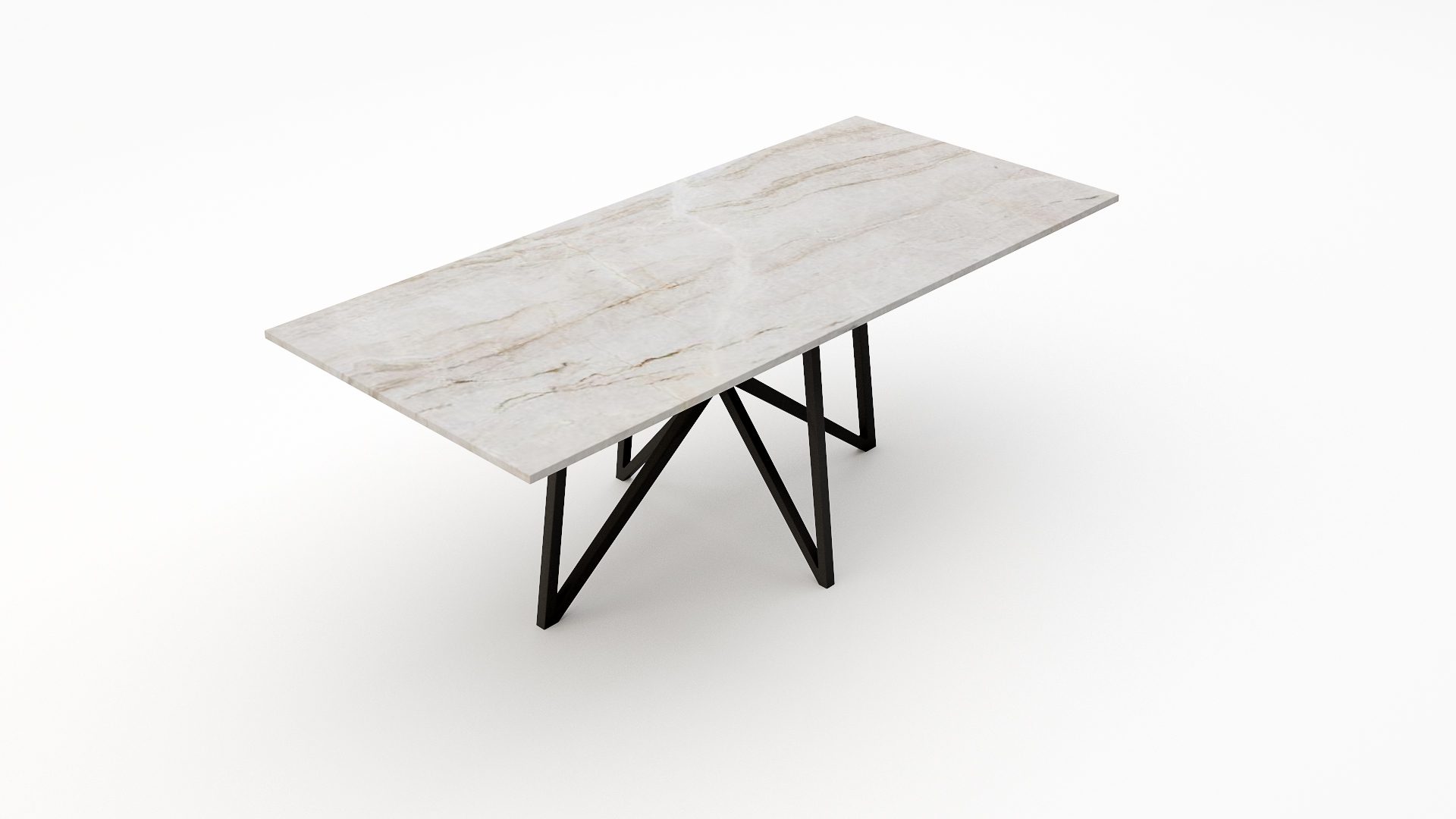 Rechthoekige marmeren eettafel Stella - Taj Mahal Quartzite - Afbeelding 2