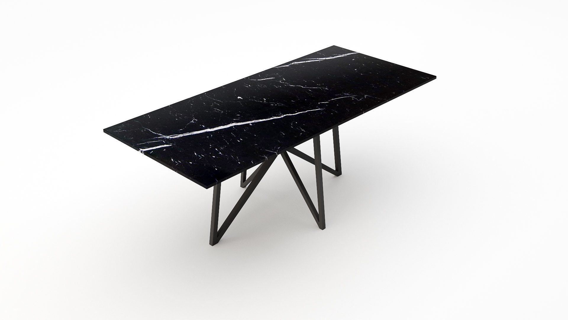 Rechthoekige marmeren eettafel Stella - Nero Marquina - Afbeelding 2