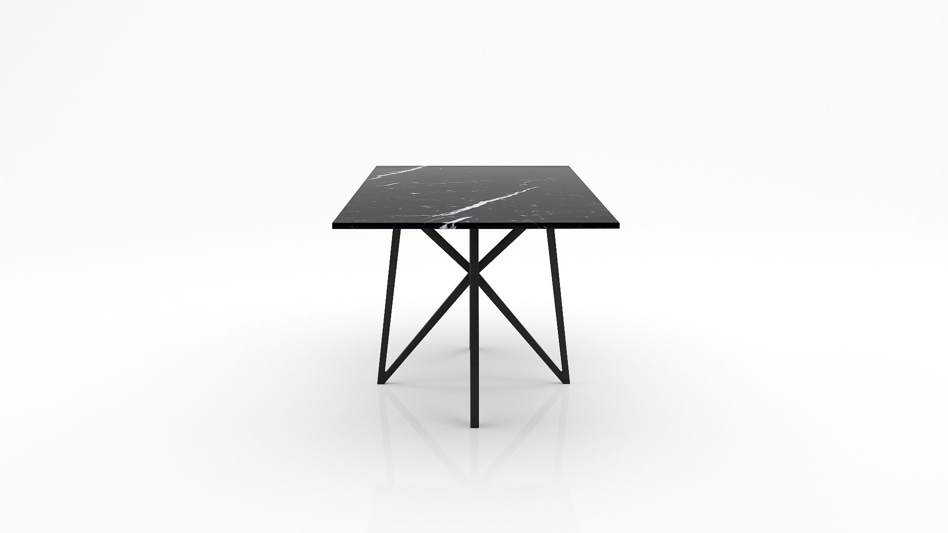 Rechthoekige marmeren eettafel Stella - Nero Marquina - Afbeelding 3