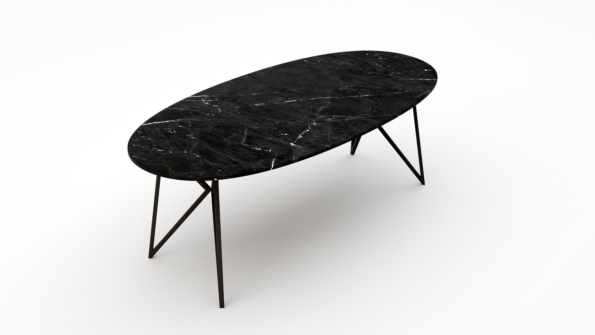 Ovale marmeren eettafel Pipistrello - Negresco - Afbeelding 2