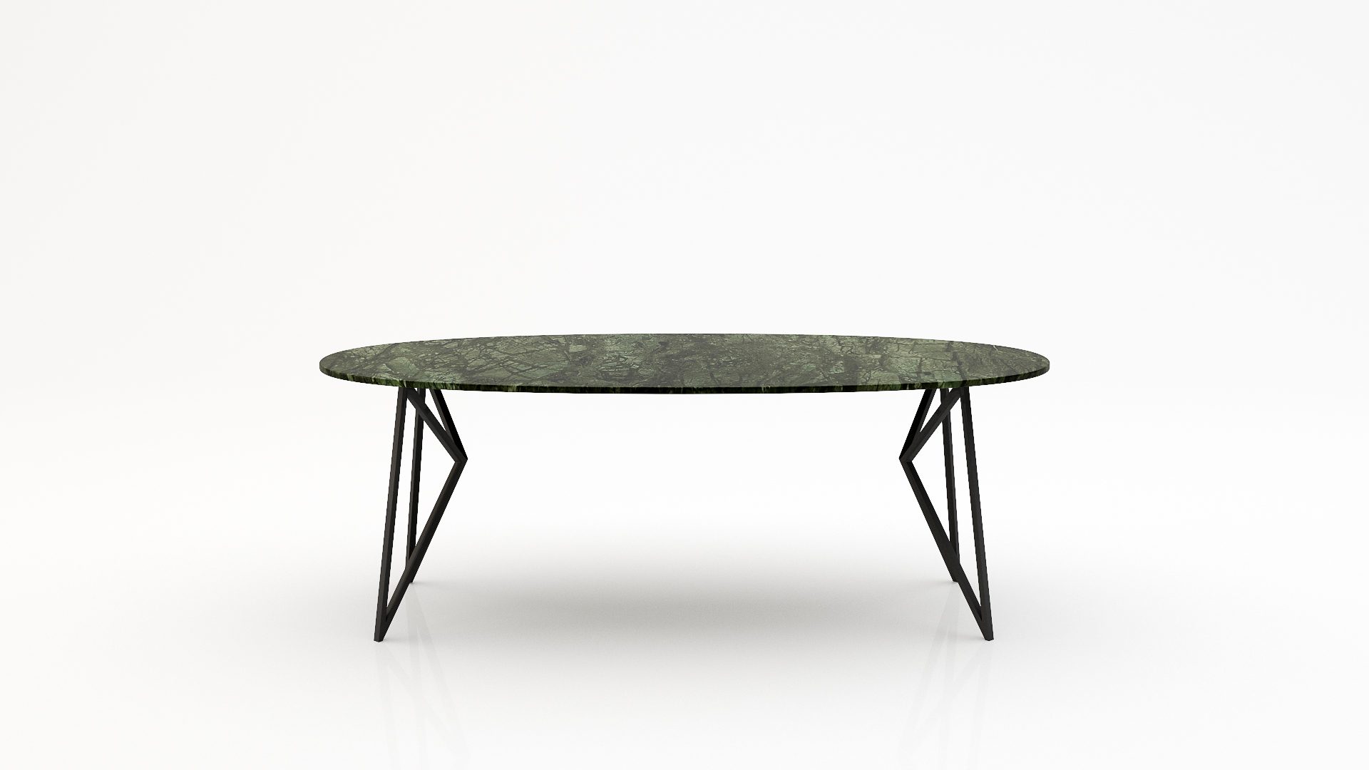 Ovale marmeren eettafel Pipistrello - Verde Guatemala - 260x130cm