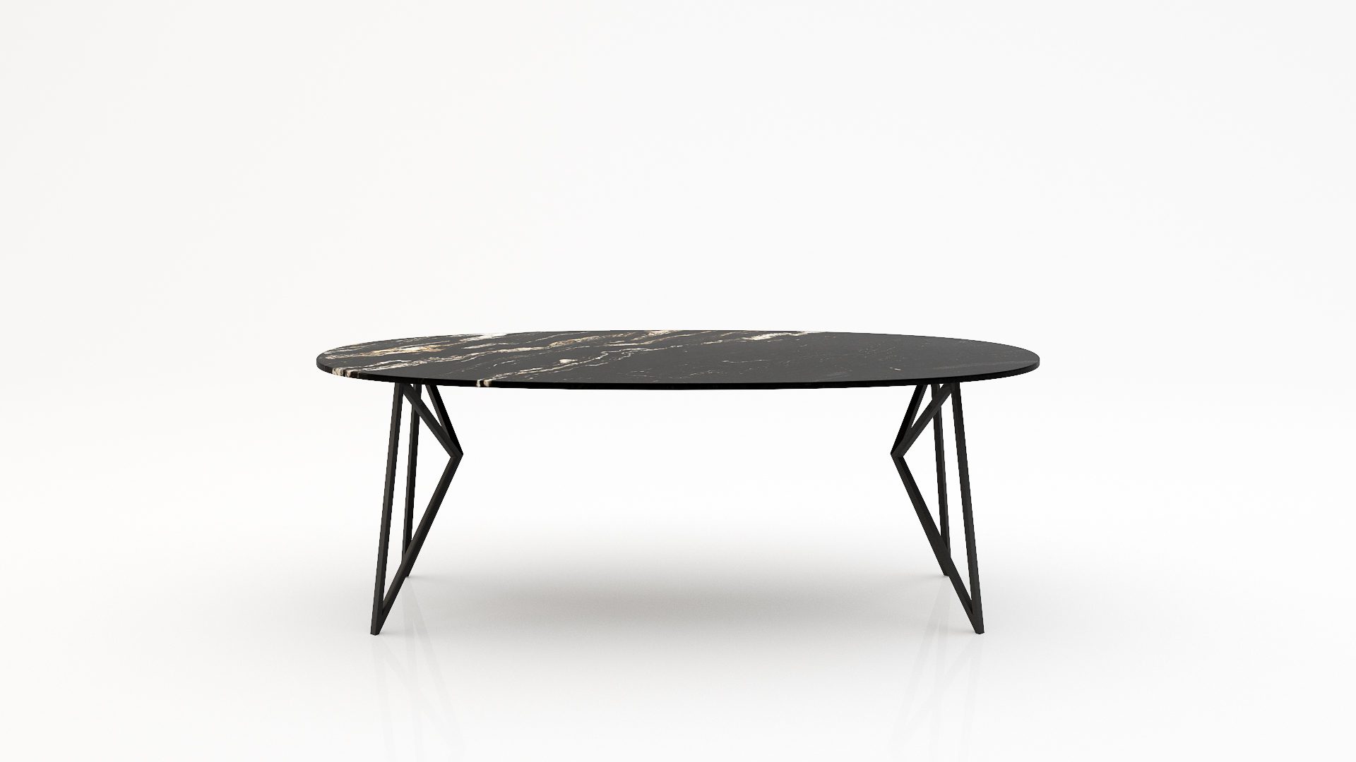 Ovale marmeren eettafel Pipistrello - Titanium - 260x130cm