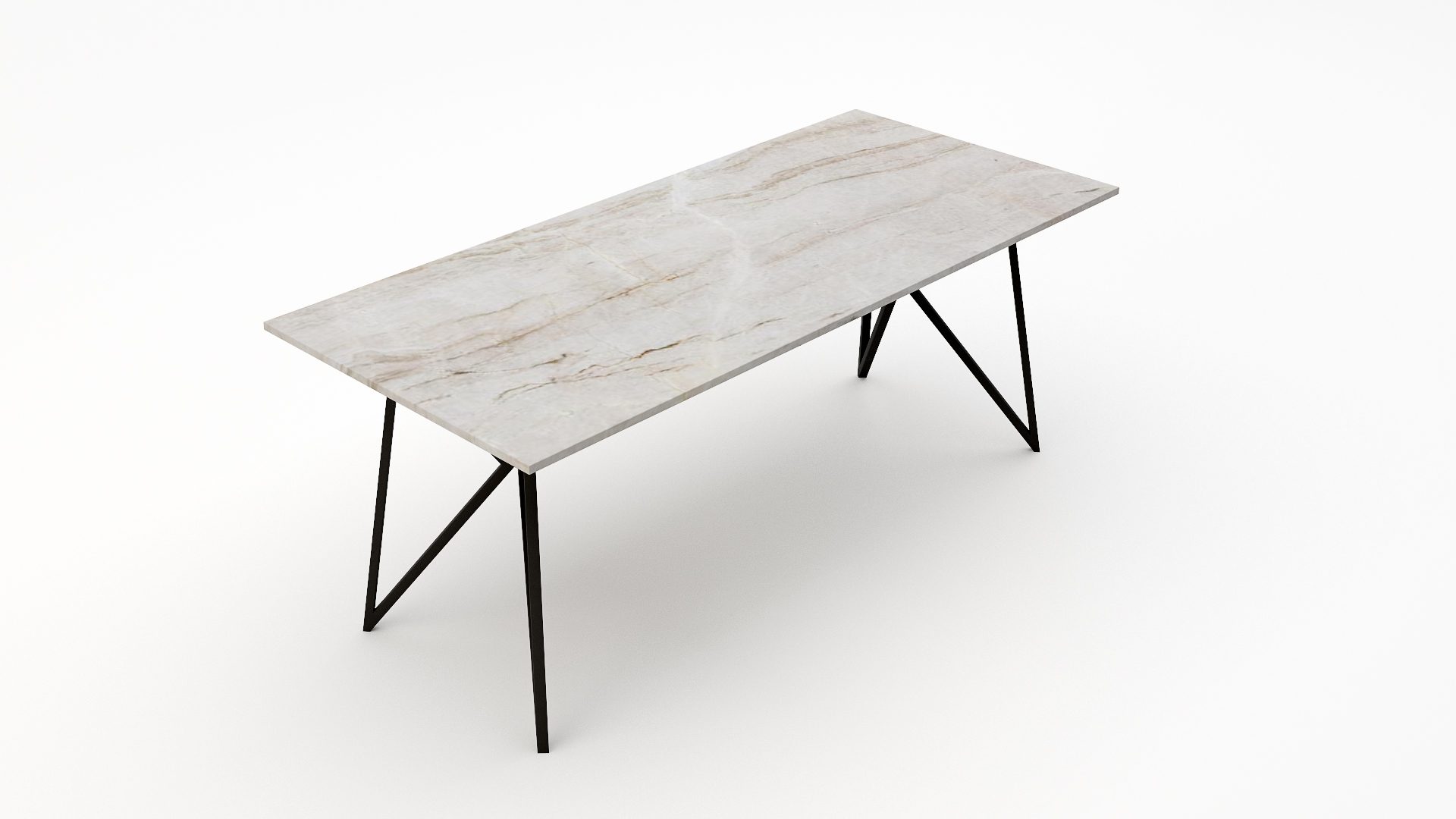 Rechthoekige marmeren eettafel Pipistrello - Taj Mahal Quartzite - Afbeelding 2