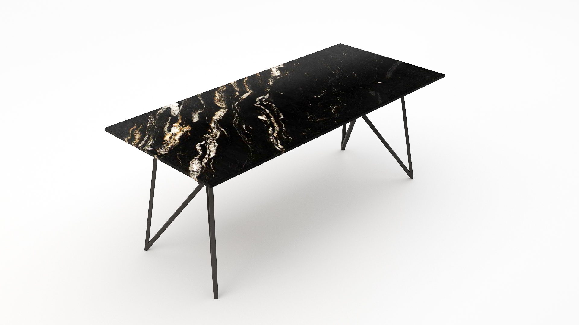 Rechthoekige marmeren eettafel Pipistrello - Titanium - Afbeelding 2