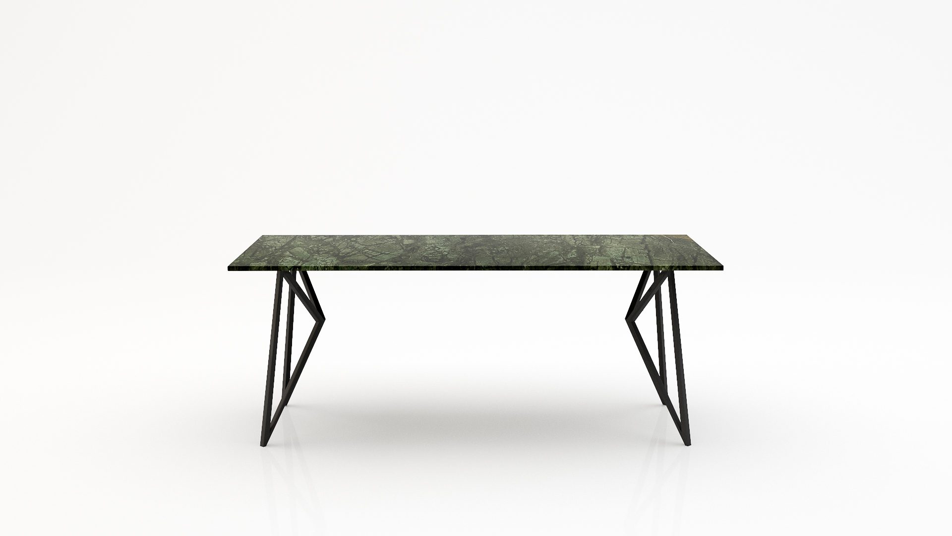 Rechthoekige marmeren eettafel Pipistrello - Verde Guatemala - 260x100cm