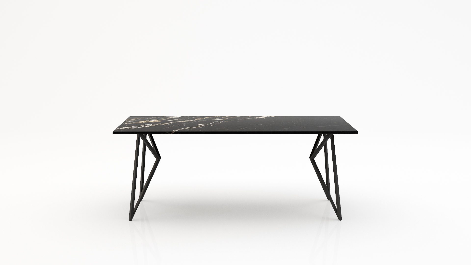 Rechthoekige marmeren eettafel Pipistrello - Titanium - 260x100cm