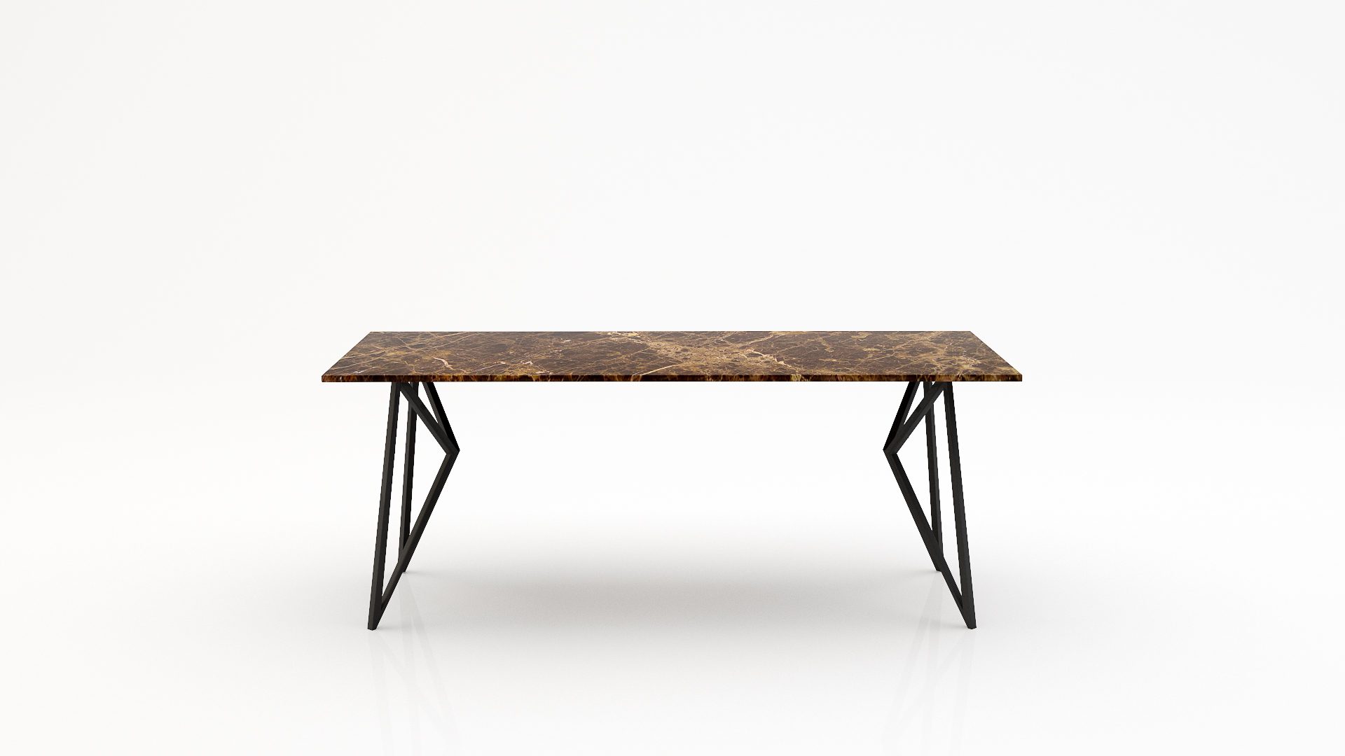 Rechthoekige marmeren eettafel Pipistrello - Emperador dark - 260x100cm