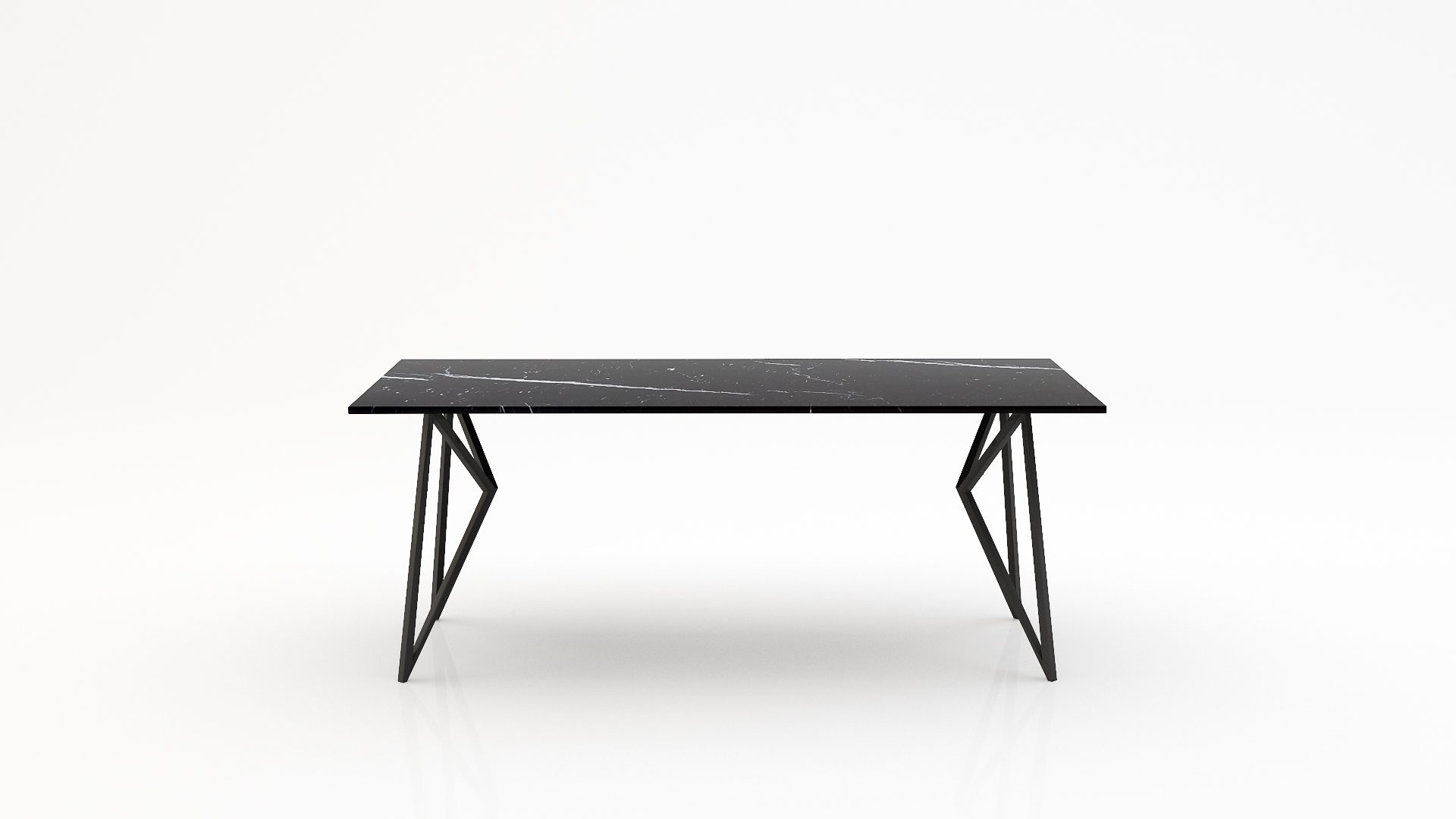 Rechthoekige marmeren eettafel Pipistrello - Nero Marquina - 260x100cm