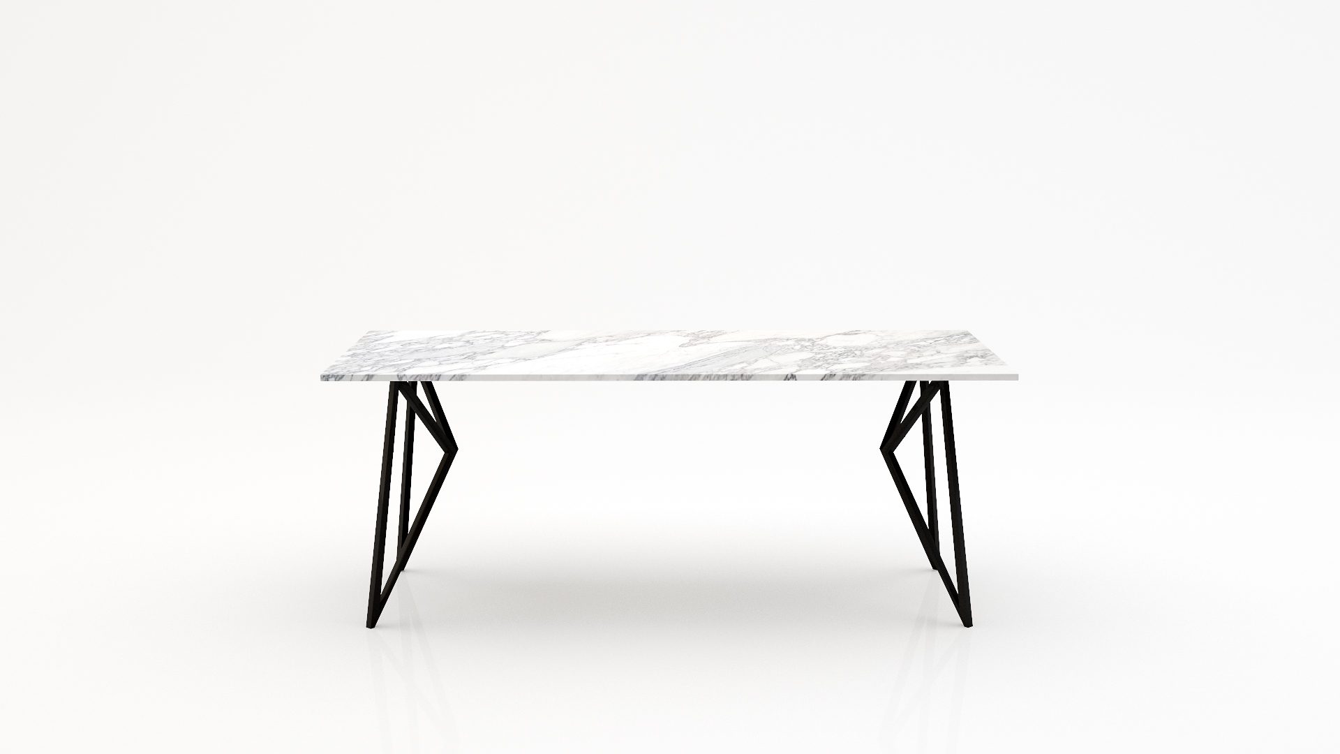 Rechthoekige marmeren eettafel Pipistrello - Arabescato Carrara - 260x100cm