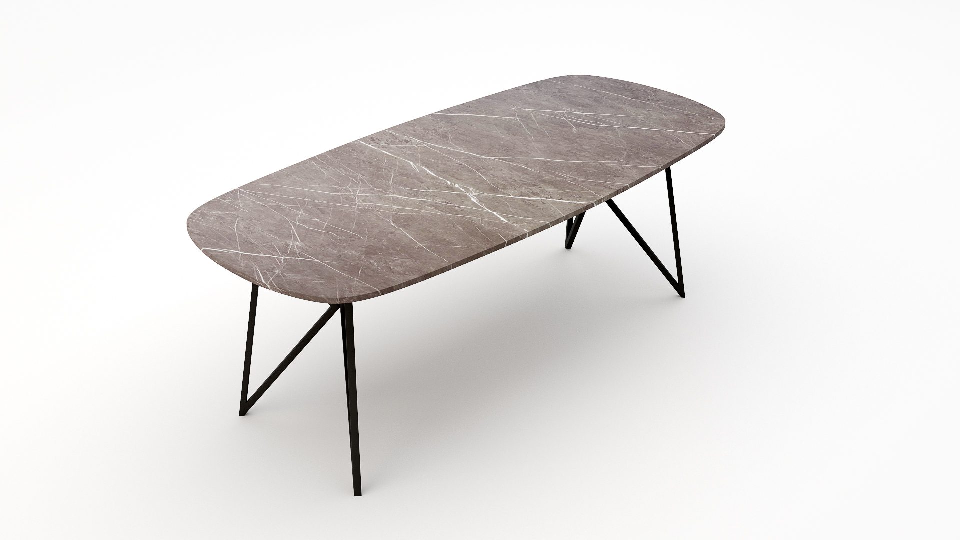 Deens ovale marmeren eettafel Pipistrello - Pietra Grey - Afbeelding 2