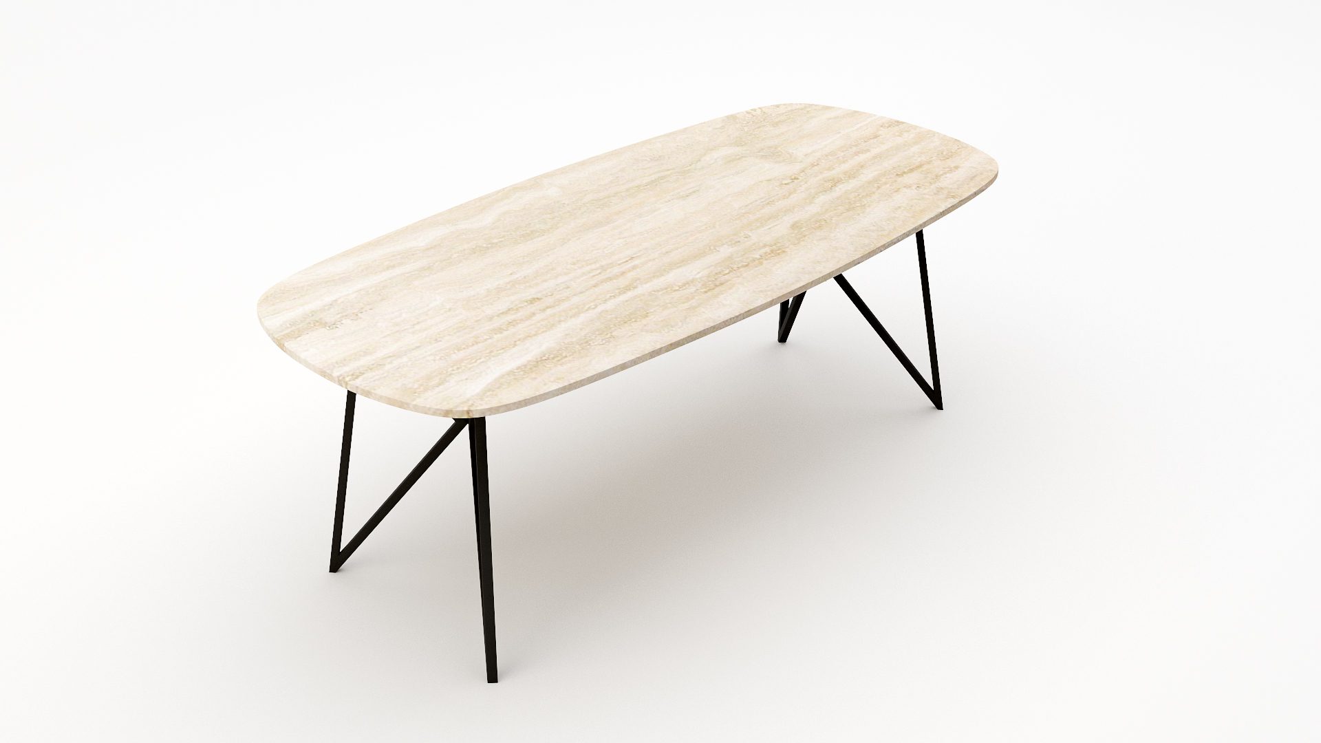 Deens ovale marmeren eettafel Pipistrello - Travertino Chiaro - Afbeelding 2