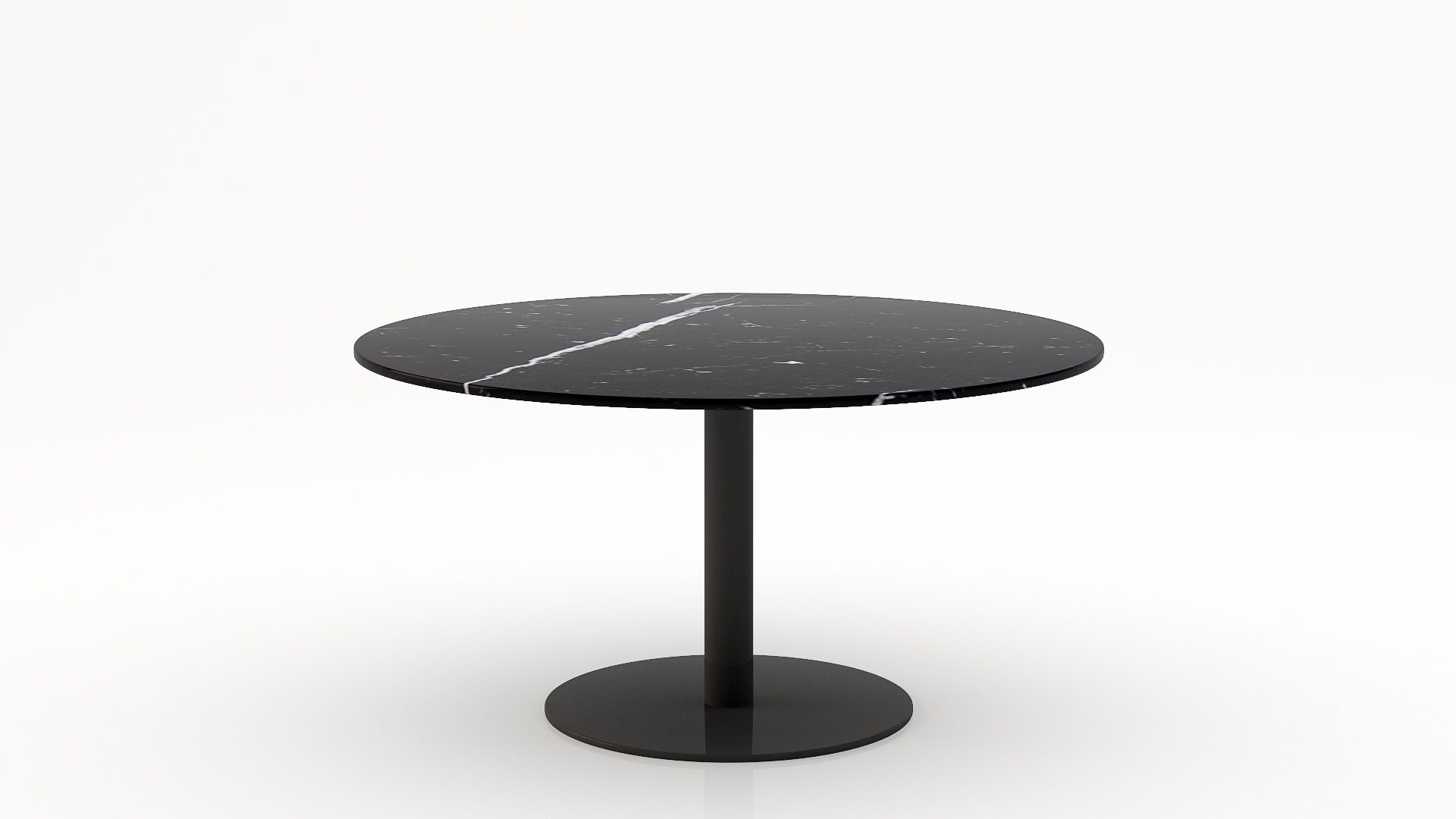 Ronde marmeren eettafel Tubo - Nero Marquina - 170cm