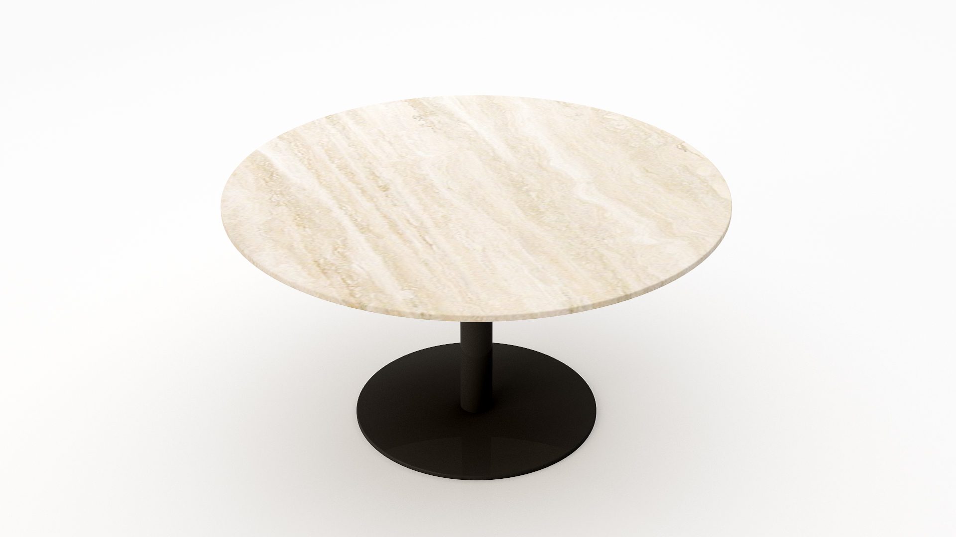 Ronde marmeren eettafel Tubo - Travertino Chiaro - Afbeelding 2