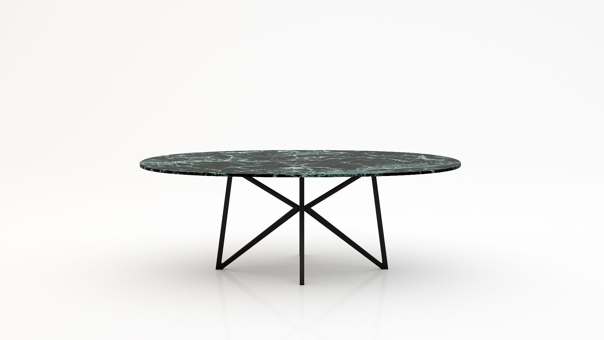 Ovale marmeren eettafel Stella - Verde rameggiato - 260x130cm