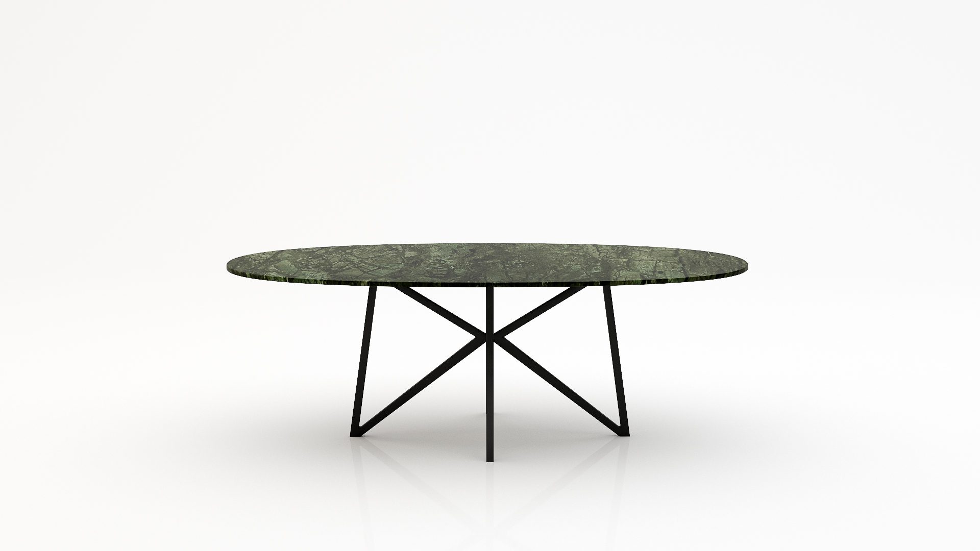 Ovale marmeren eettafel Stella - Verde Guatemala - 260x130cm