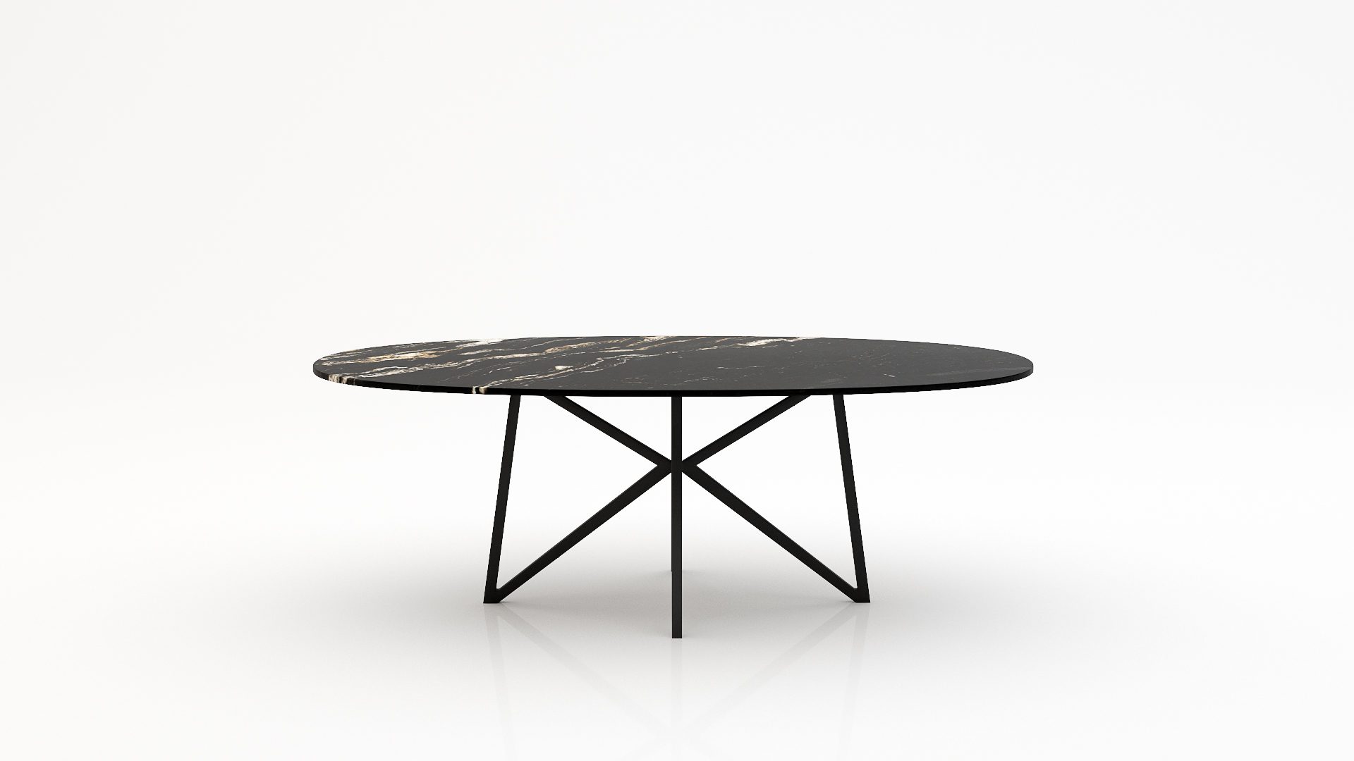 Ovale marmeren eettafel Stella - Titanium - 260x130cm