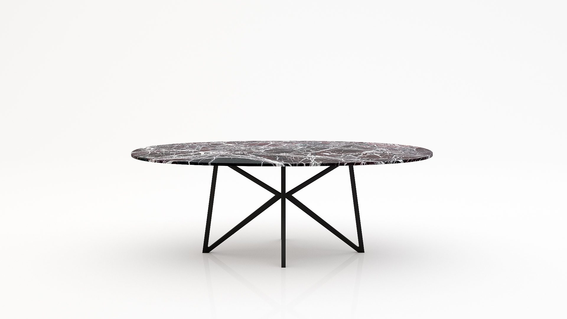 Ovale marmeren eettafel Stella - Rosso Levanto - 260x130cm