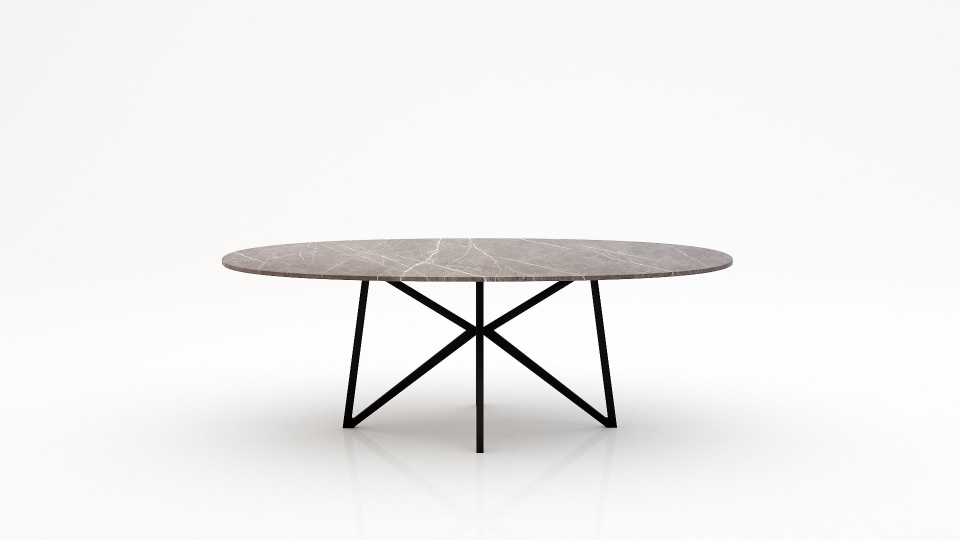 Ovale marmeren eettafel Stella - Pietra Grey - 260x130cm