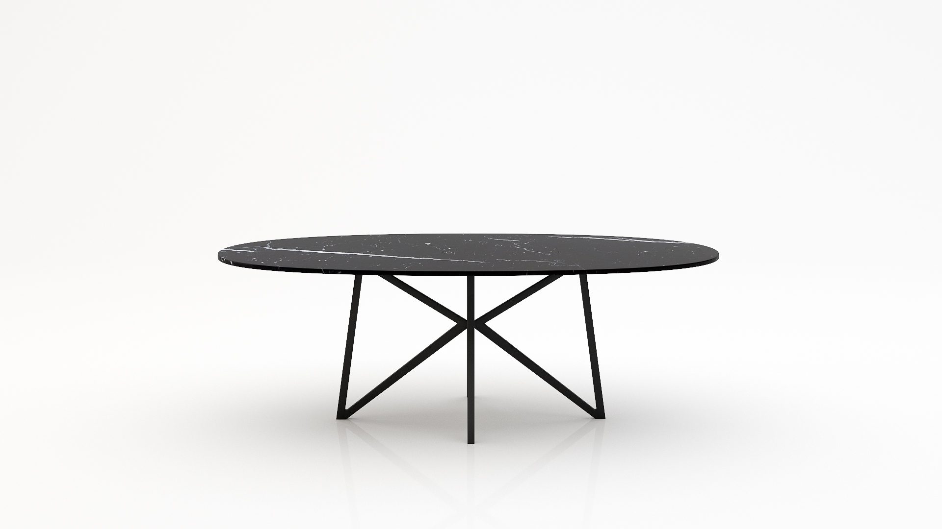 Ovale marmeren eettafel Stella - Nero Marquina - 260x130cm