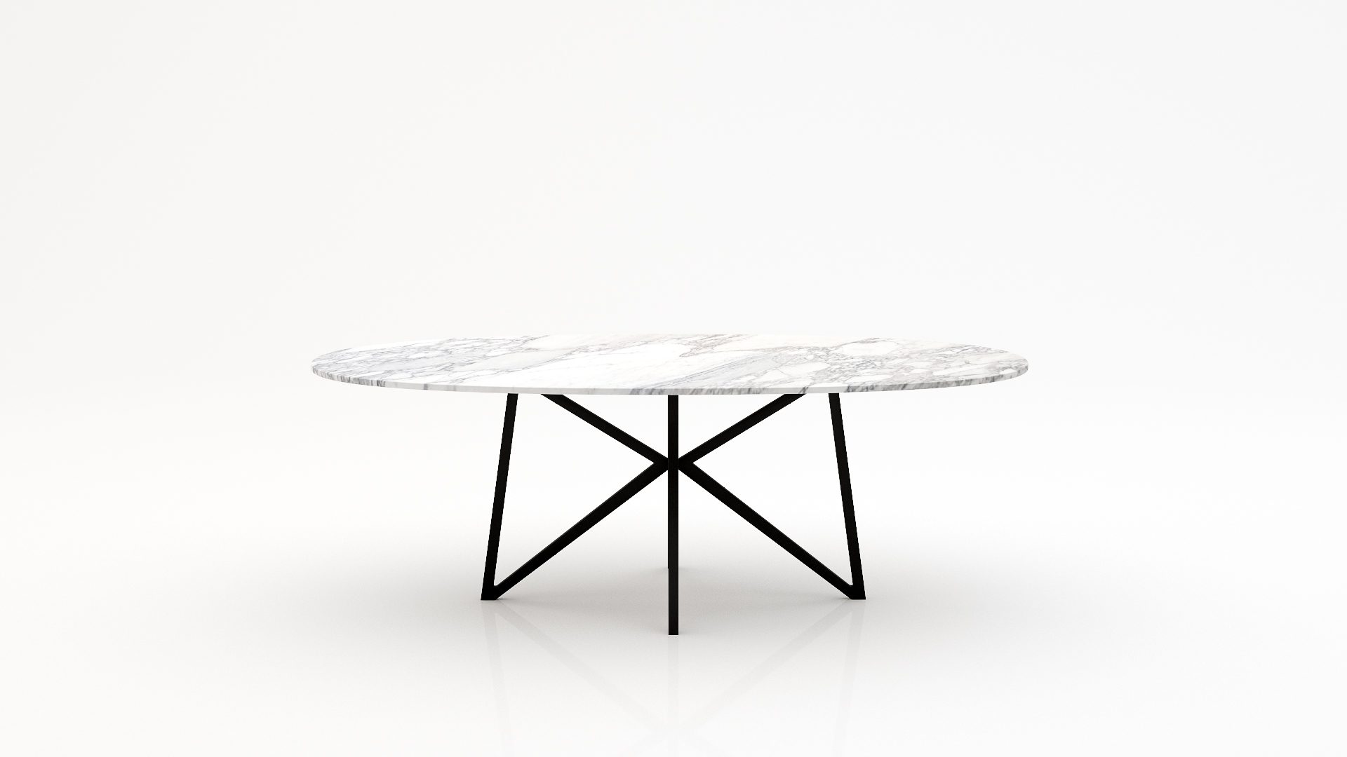 Ovale marmeren eettafel Stella - Arabescato Carrara - 260x130cm