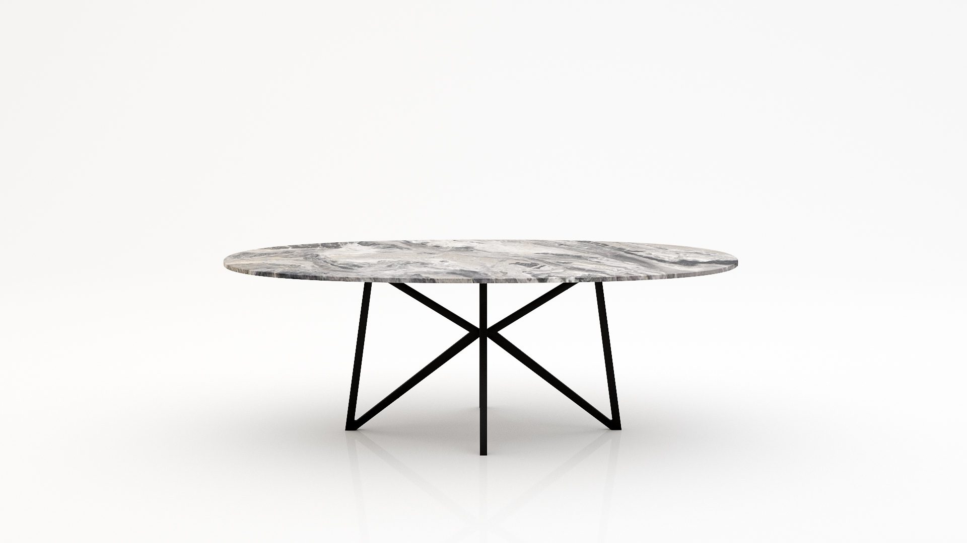 Ovale marmeren eettafel Stella - Arabescato Orobico Grigio - 260x130cm