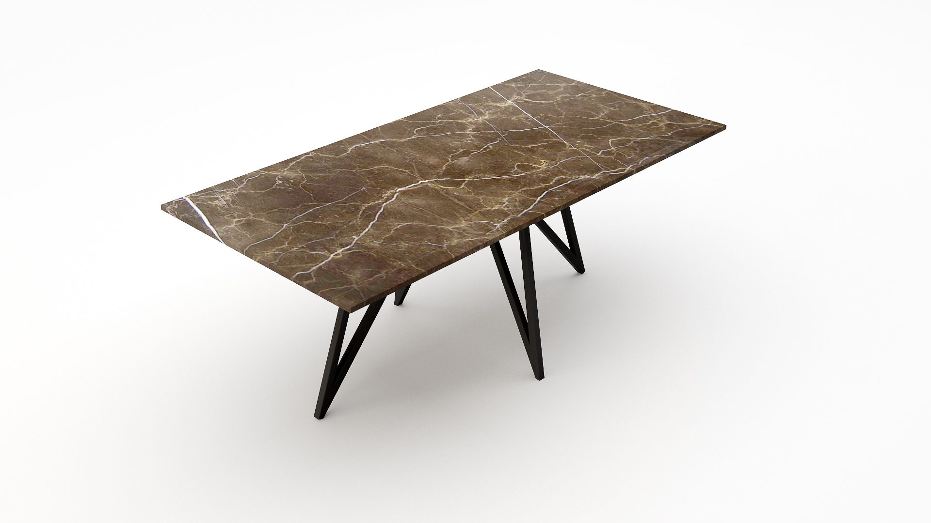 Rechthoekige marmeren eettafel Polipetti - Royal Brown - 260x100cm