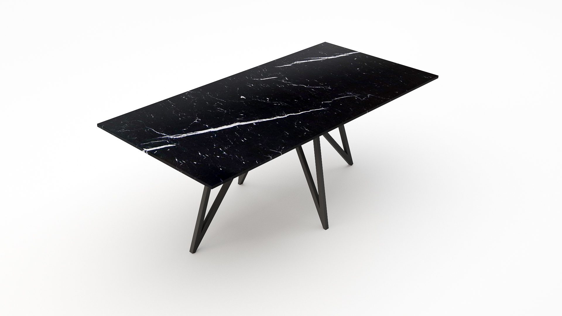 Rechthoekige marmeren eettafel Polipetti - Nero Marquina - 260x100cm