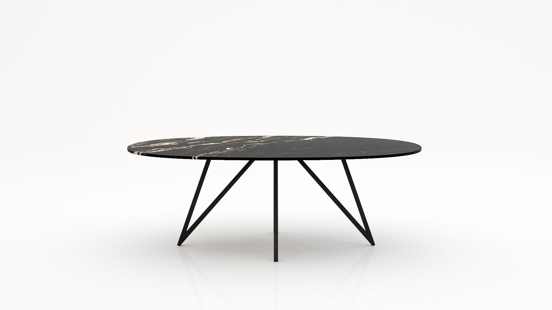 Ovale marmeren eettafel Polipetti - Titanium - 260x130cm