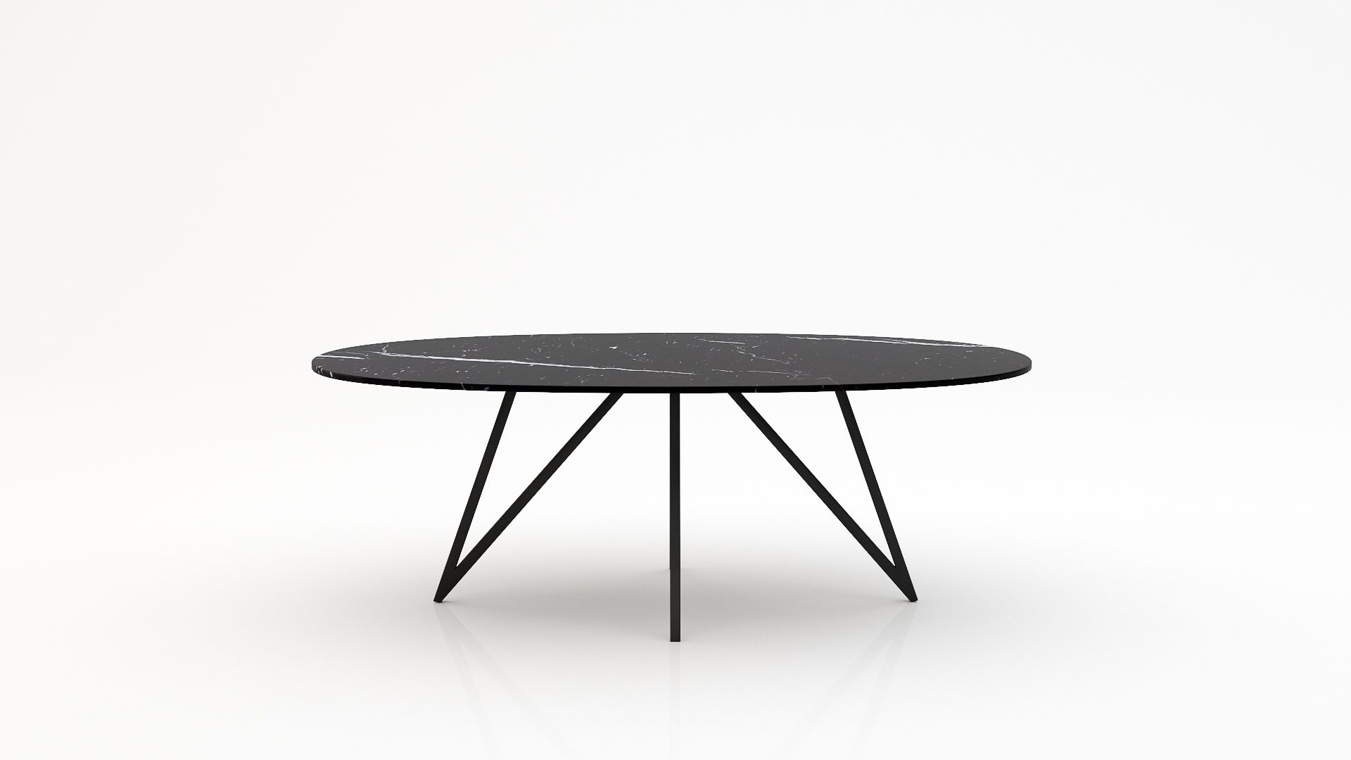 Ovale marmeren eettafel Polipetti - Nero Marquina - 260x130cm