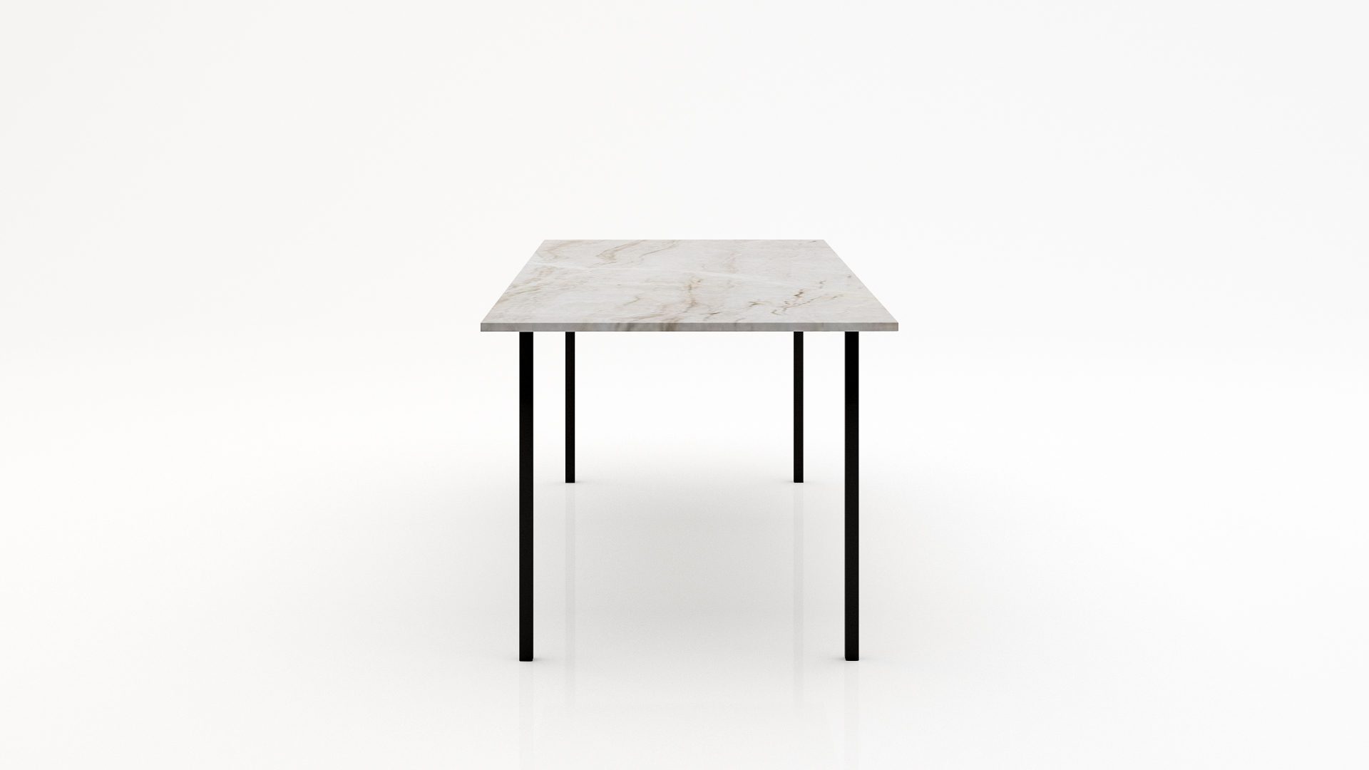 Rechthoekige marmeren eettafel Gambe Quattro - Taj Mahal Quartzite - Afbeelding 2