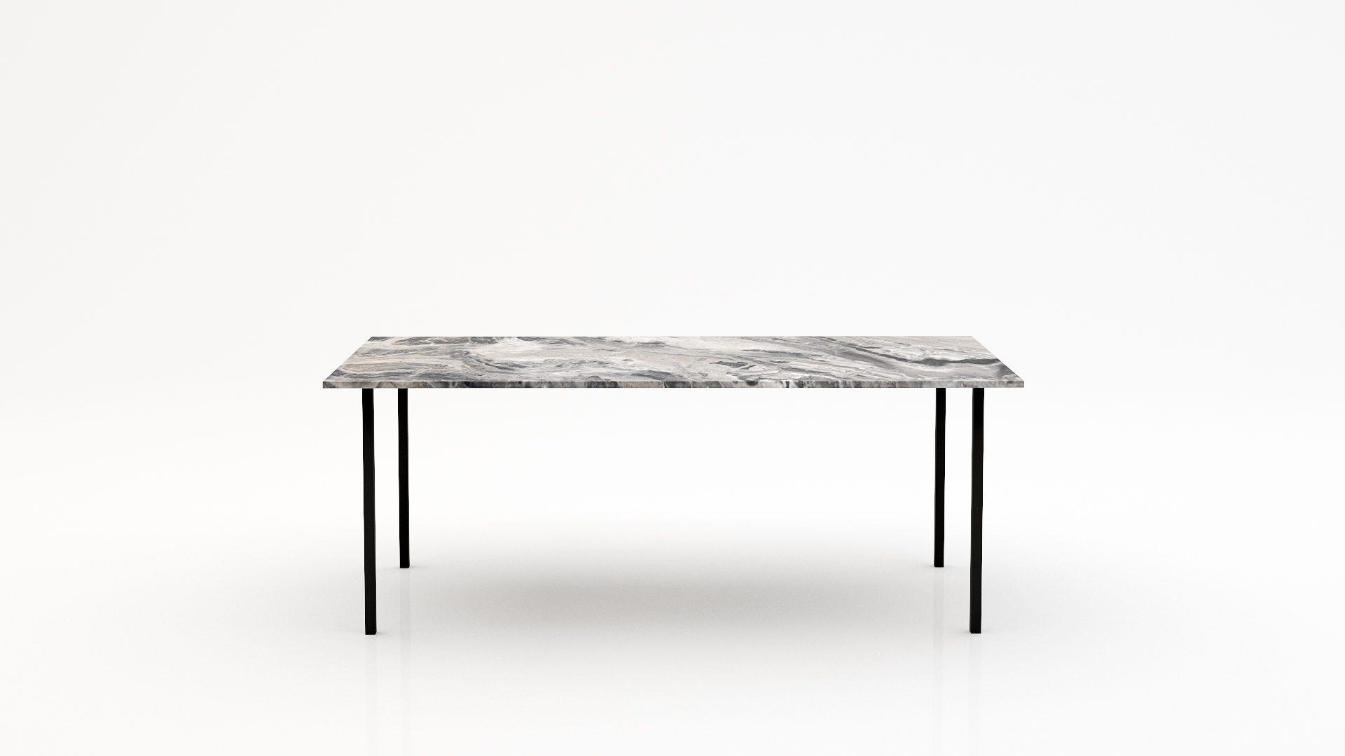 Rechthoekige marmeren eettafel Gambe Quattro - Arabescato Orobico Grigio - 260x100cm