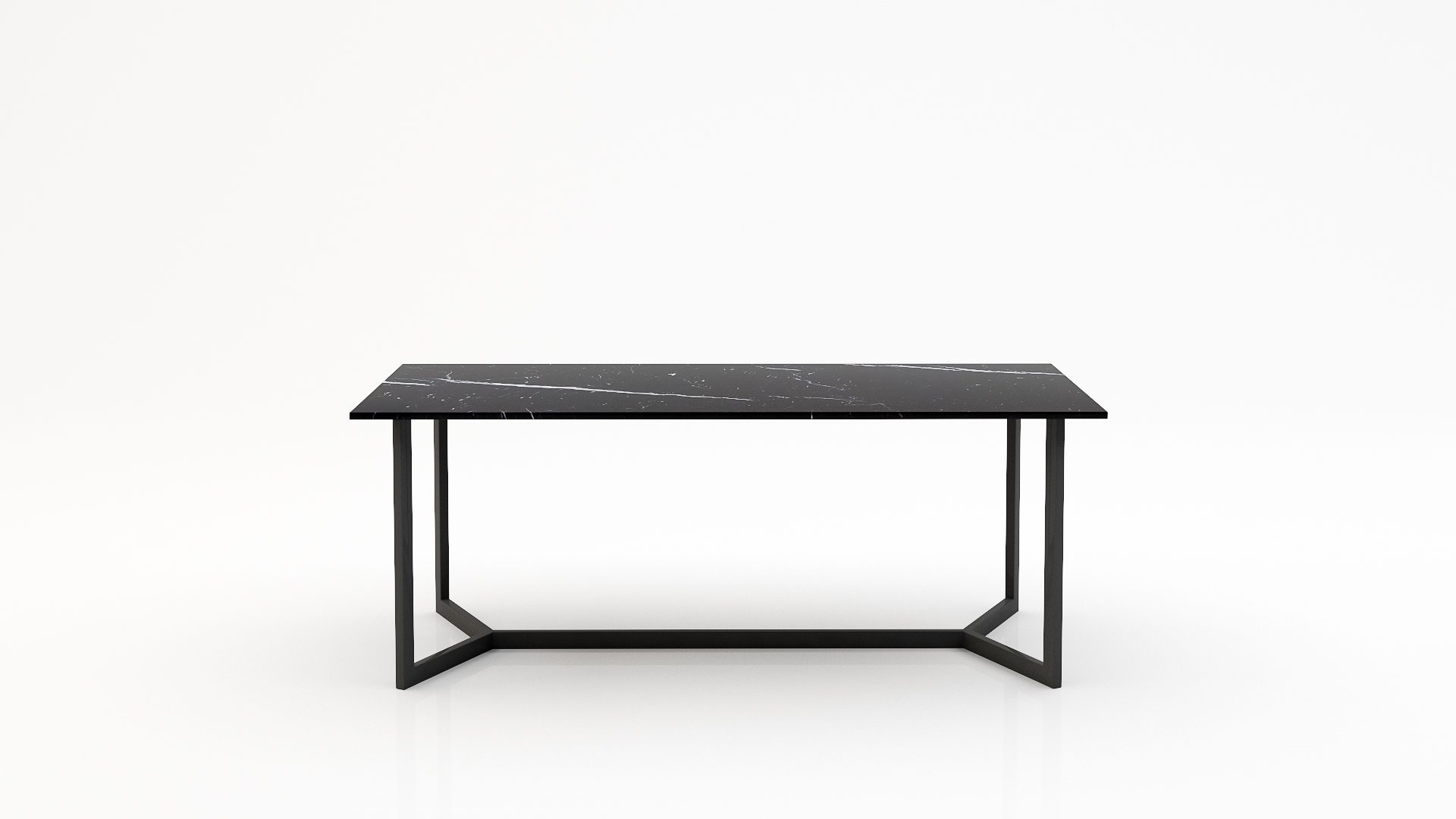 Rechthoekige marmeren eettafel Anatra - Nero Marquina - 260x100cm