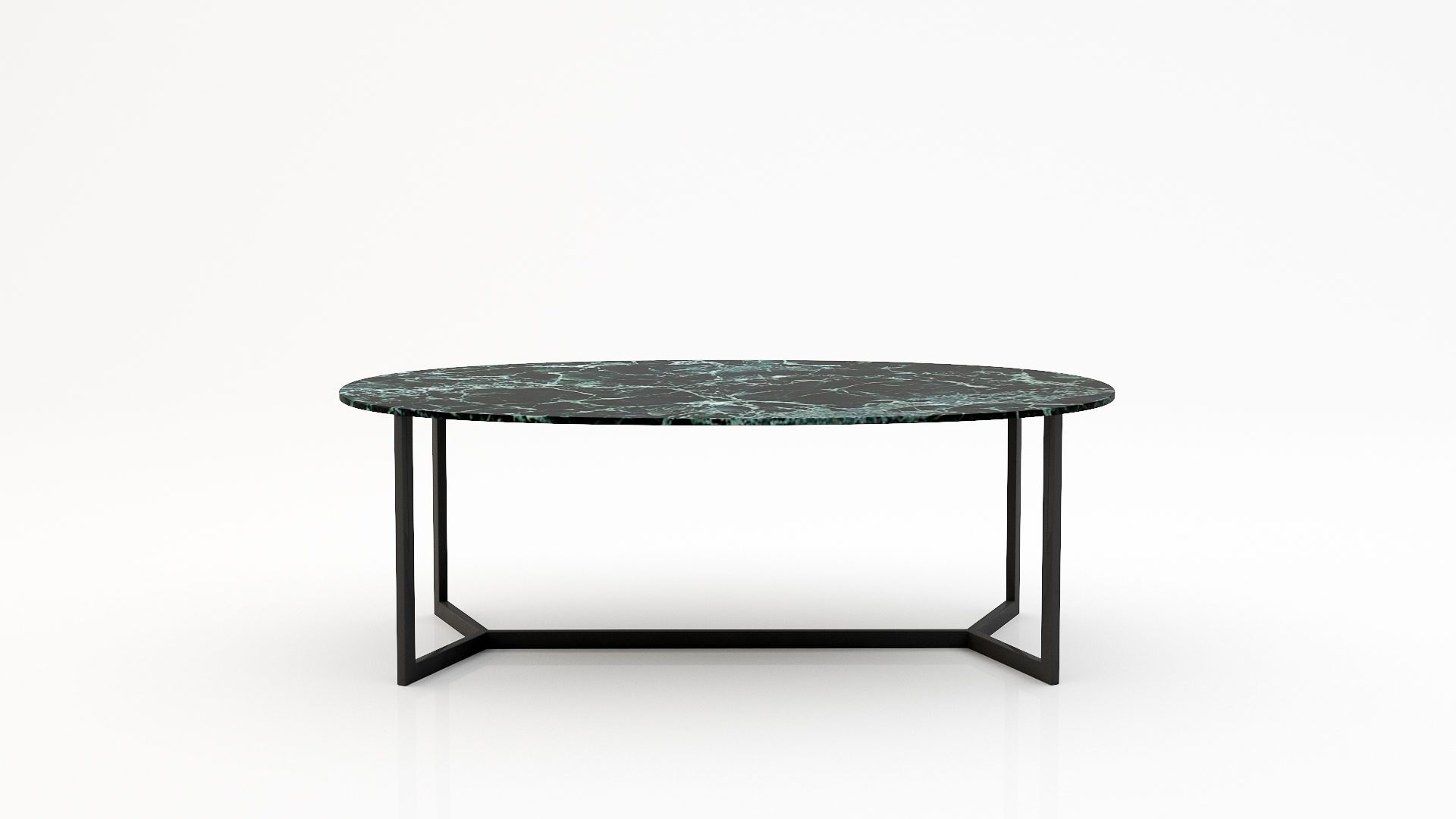 Ovale marmeren eettafel Anatra - Verde rameggiato - 260x130cm