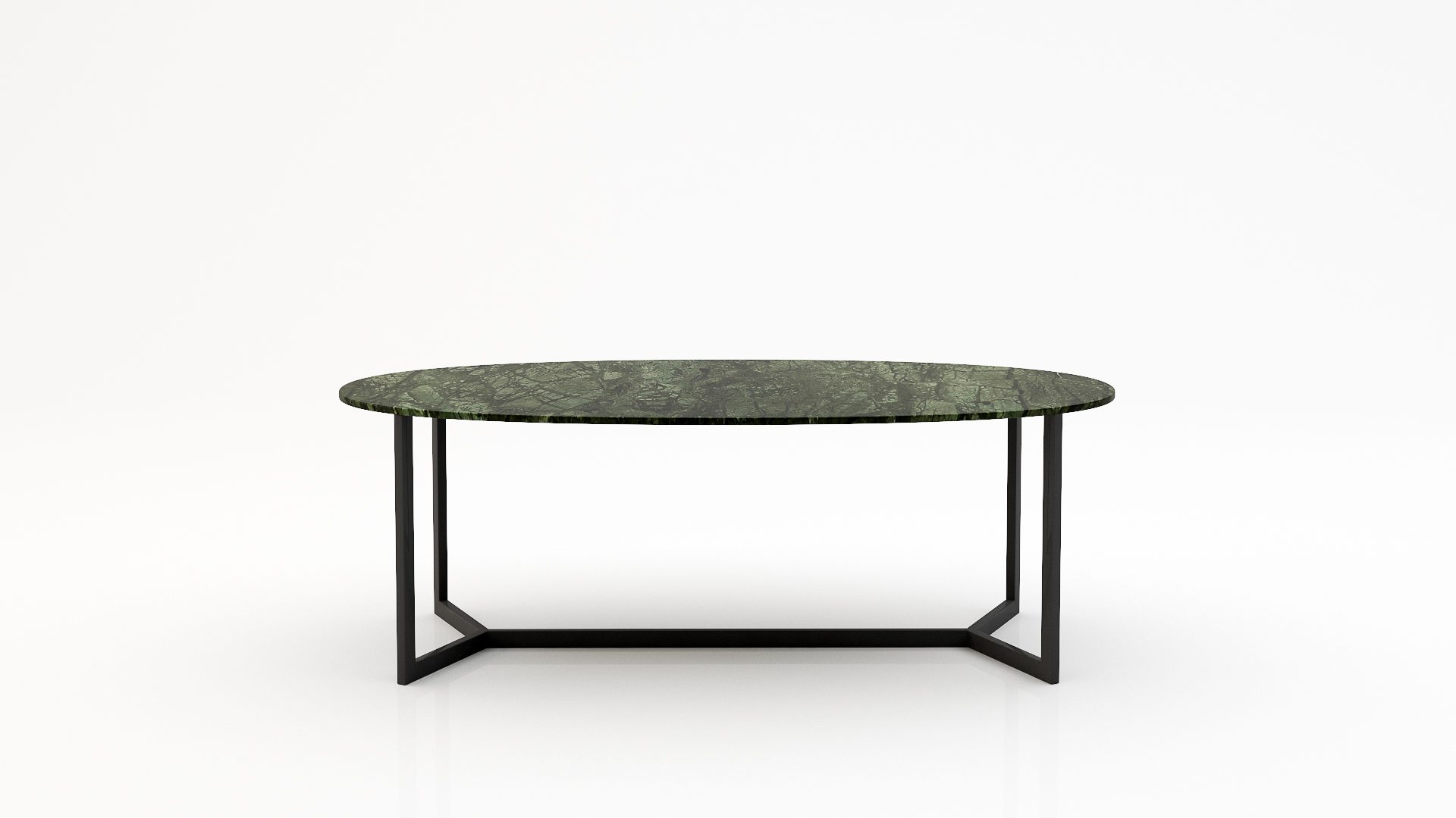 Ovale marmeren eettafel Anatra - Verde Guatemala - 260x130cm