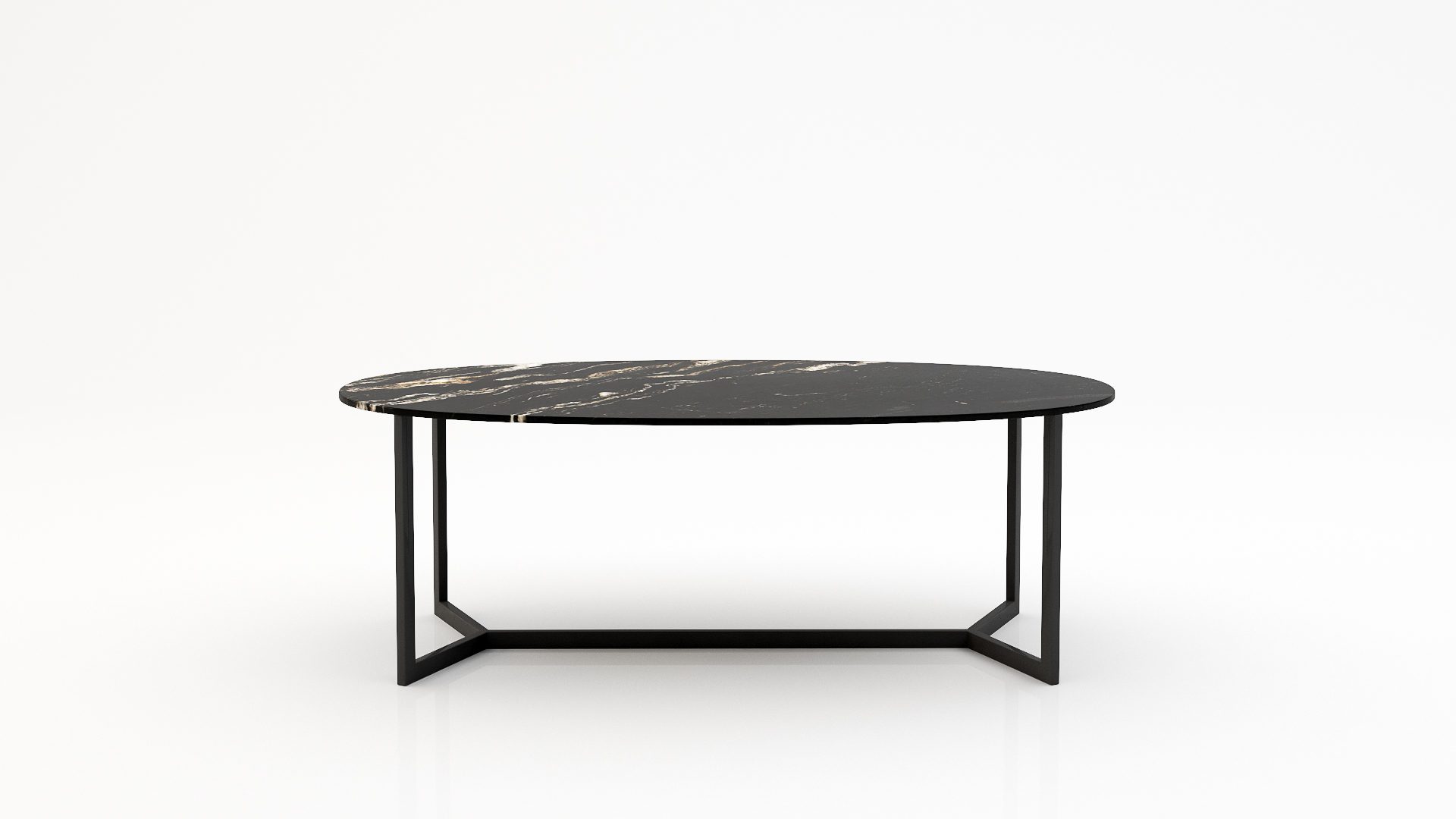 Ovale marmeren eettafel Anatra - Titanium - 260x130cm