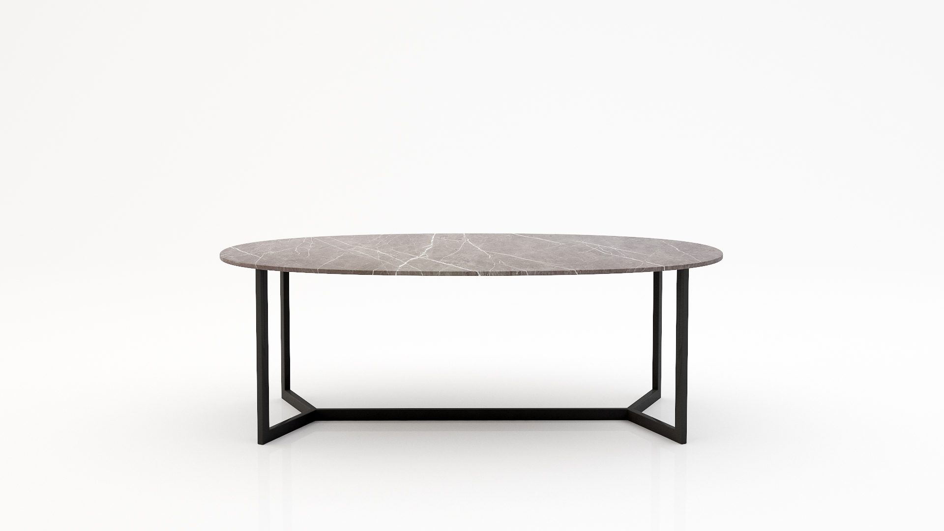 Ovale marmeren eettafel Anatra - Pietra Grey - 260x130cm