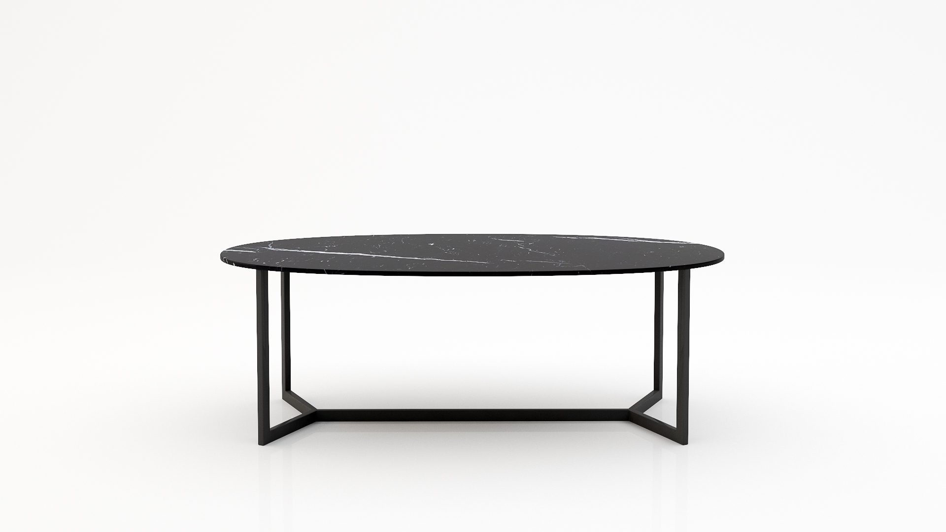 Ovale marmeren eettafel Anatra - Nero Marquina - 260x130cm