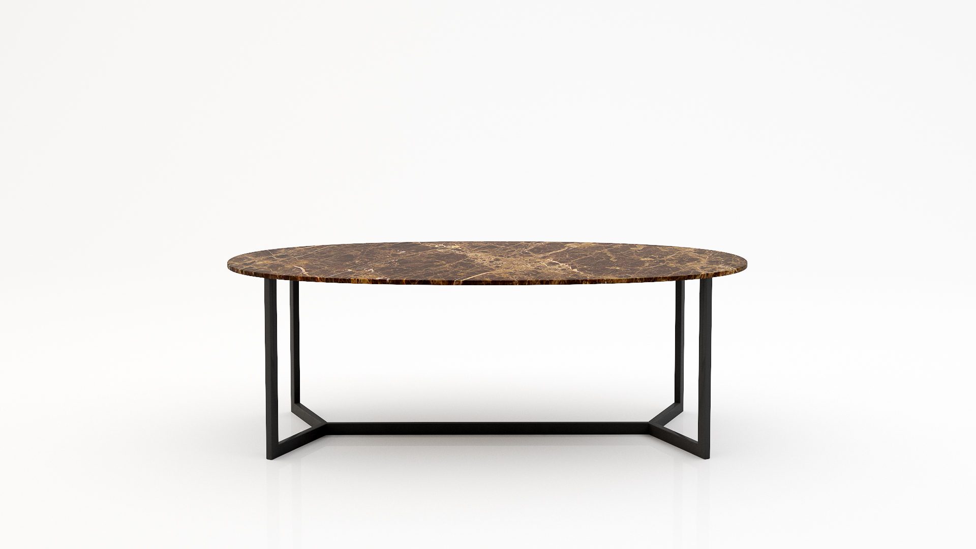 Ovale marmeren eettafel Anatra - Emperador dark - 260x130cm