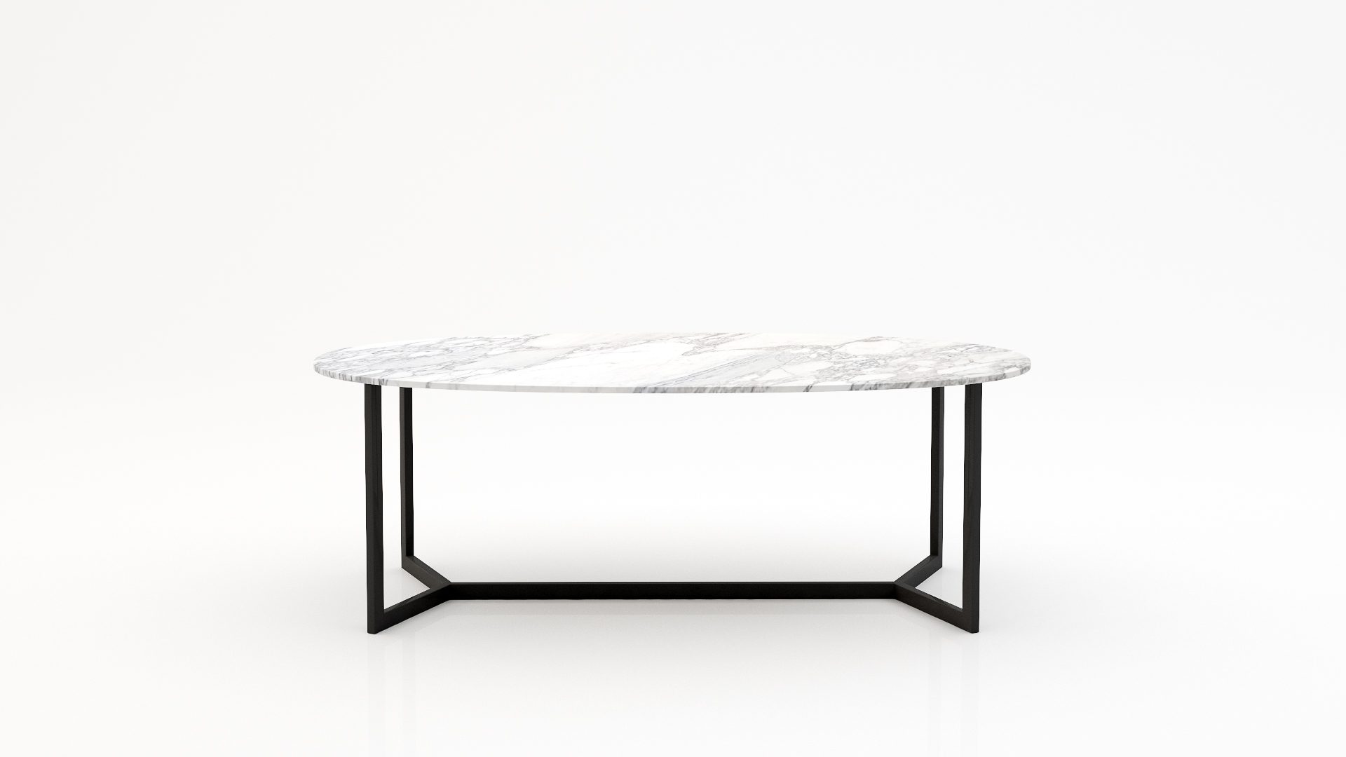 Ovale marmeren eettafel Anatra - Arabescato Carrara - 260x130cm