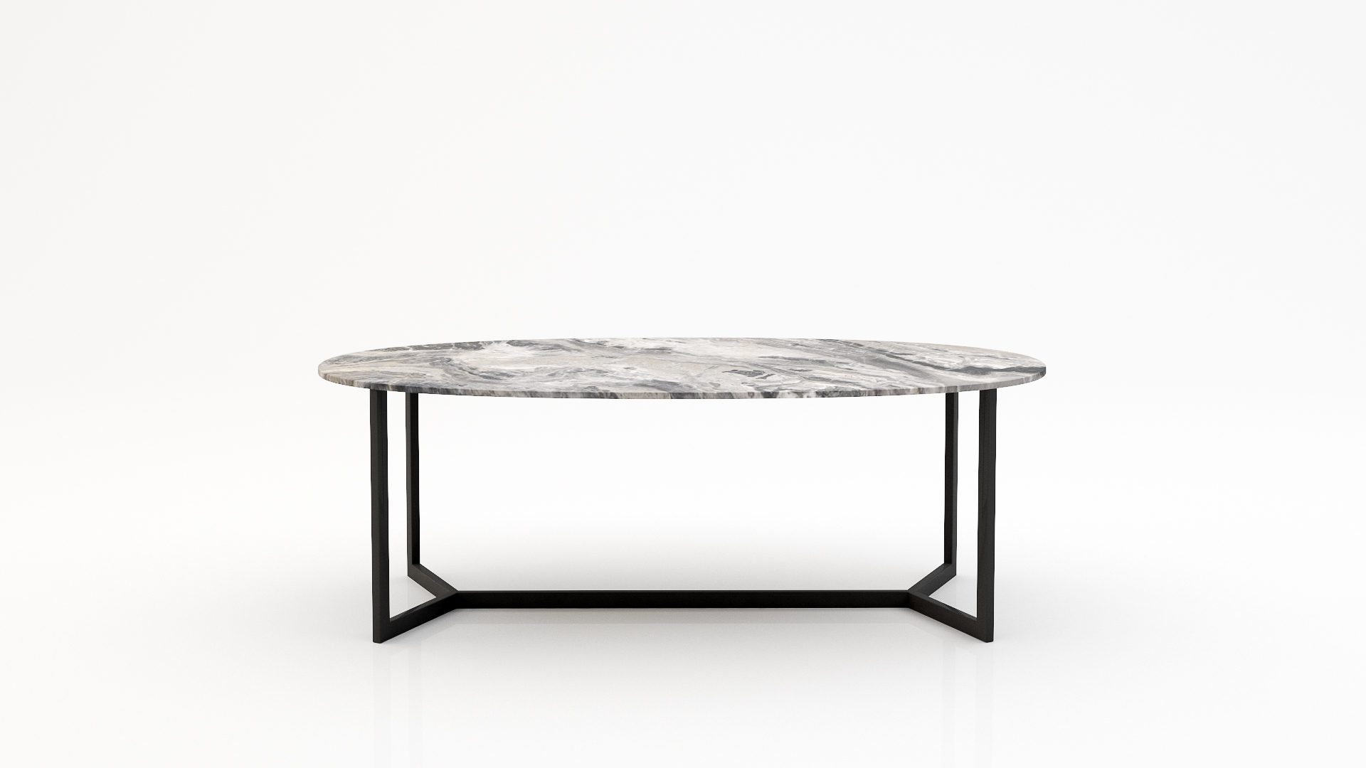 Ovale marmeren eettafel Anatra - Arabescato Orobico Grigio - 260x130cm