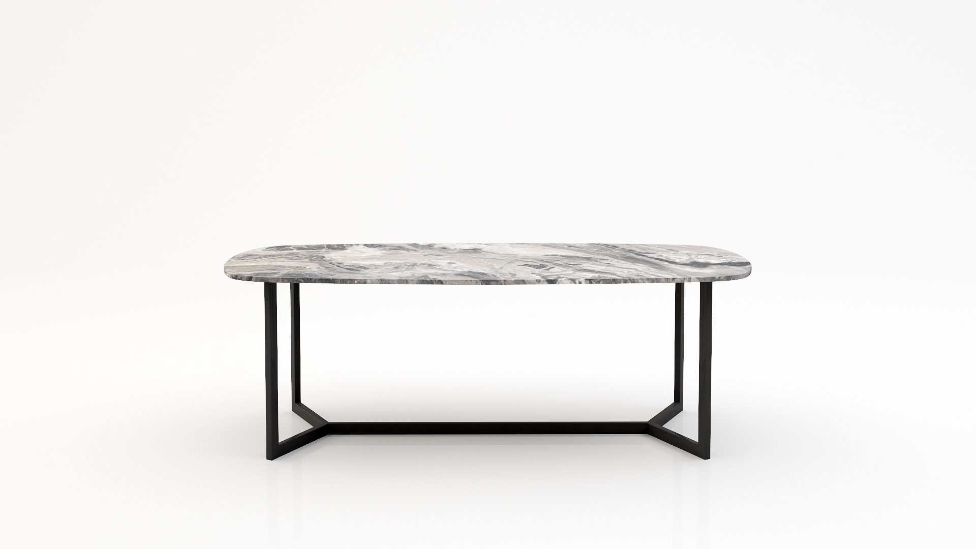 Deens ovale marmeren eettafel Anatra - Arabescato Orobico Grigio - 260x120cm