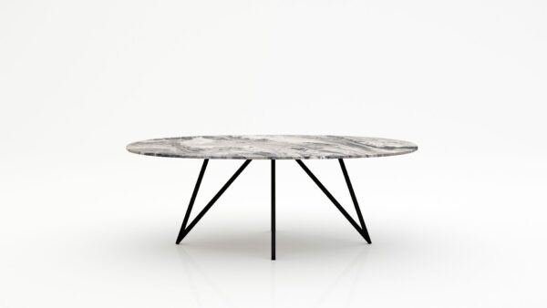 Ovale marmeren eettafel Polipetti - Arabescato Orobico Grigio - 260x130cm