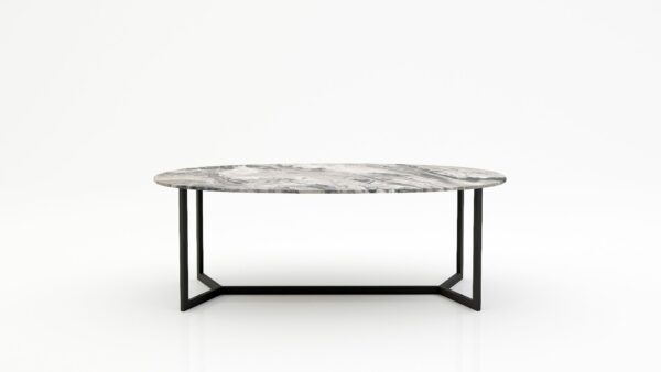 Ovale marmeren eettafel Anatra - Arabescato Orobico Grigio - 260x130cm