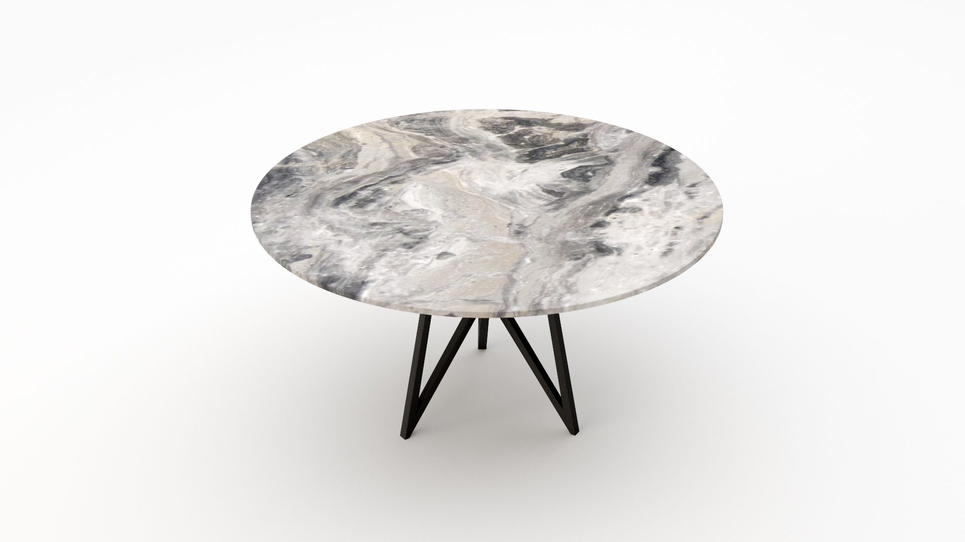 Ronde marmeren eettafel Pipistrello Tondo - Arabescato Orobico Grigio - Afbeelding 2