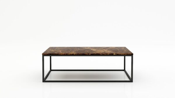 Rechthoekige marmeren salontafel Cornice - Emperador dark - 140x70cm