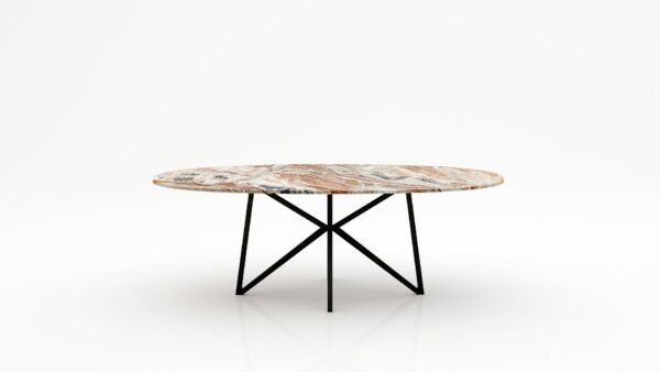 Ovale marmeren eettafel Stella - Arabescato Orobico Rosso - 260x130cm