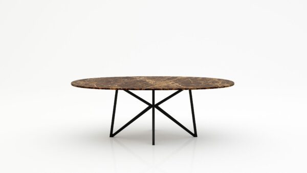 Ovale marmeren eettafel Stella - Emperador dark - 260x130cm
